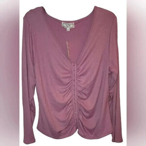 NWT HIPPIE Rose Junior's Purple Long Sleeve Front Clasp Closure Size 2XL